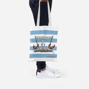 St Ives Ice Cream Thief Blue White Stripe Tote
