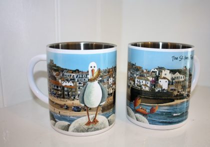 st ives pasty thief enamel mug