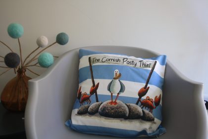 Blue Stripe Cushion Cornish Pasty