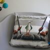 Cornish Pasty Thief Grey Stripe Cushion