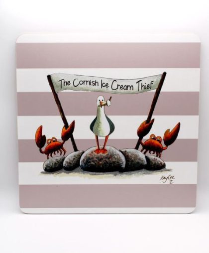 Pink White Stripe Cornish Ice Cream Placemat