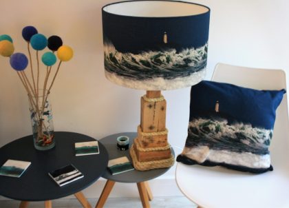 Godrevy Lighthouse Cushion and large shade
