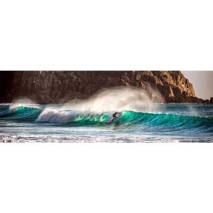 Porthcurno Surfer Panoramic Canvas