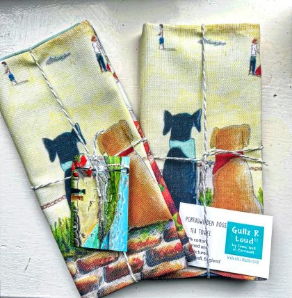 porthgwidden dogs tea towel 1