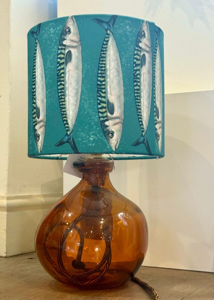 Mackerel Fish Lampshade Teal